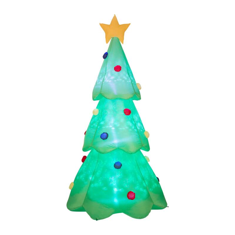 Glitzhome 9FT Lighted Inflatable Christmas Tree Decor