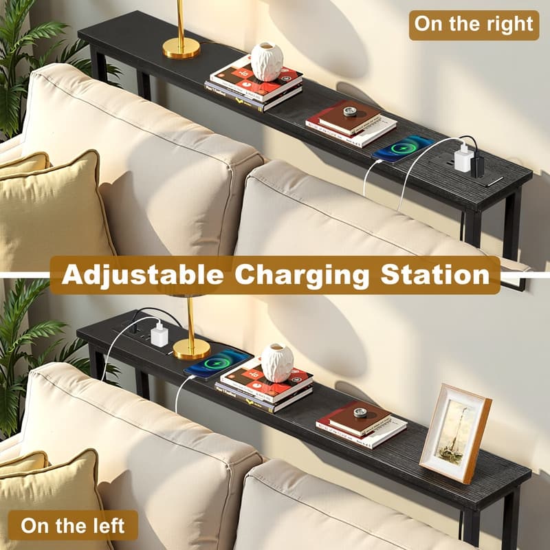 1 Piece Triamine + Iron 100 * 15 * 79cm with Power Strip Foyer Table