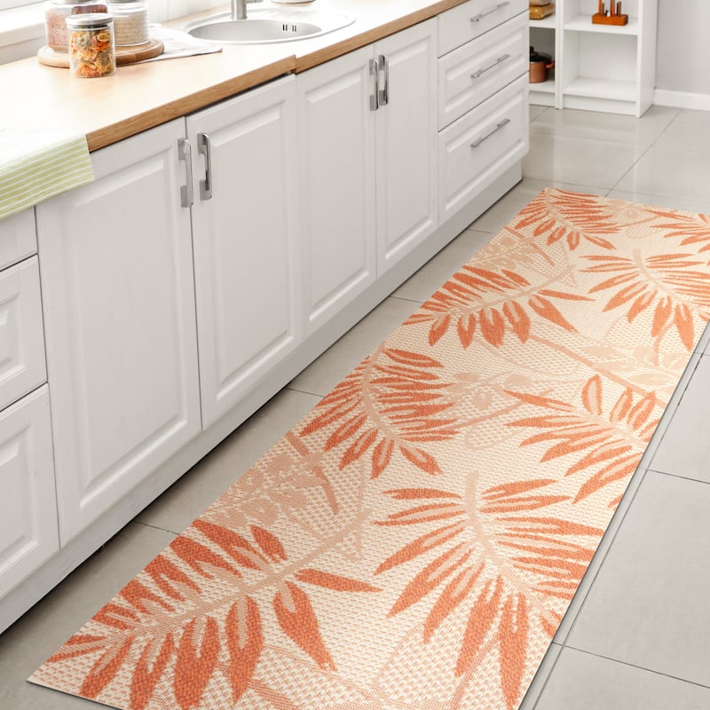 JONATHAN Y Bahamas Tropical Palm Leaf Indoor/Outdoor Area Rug
