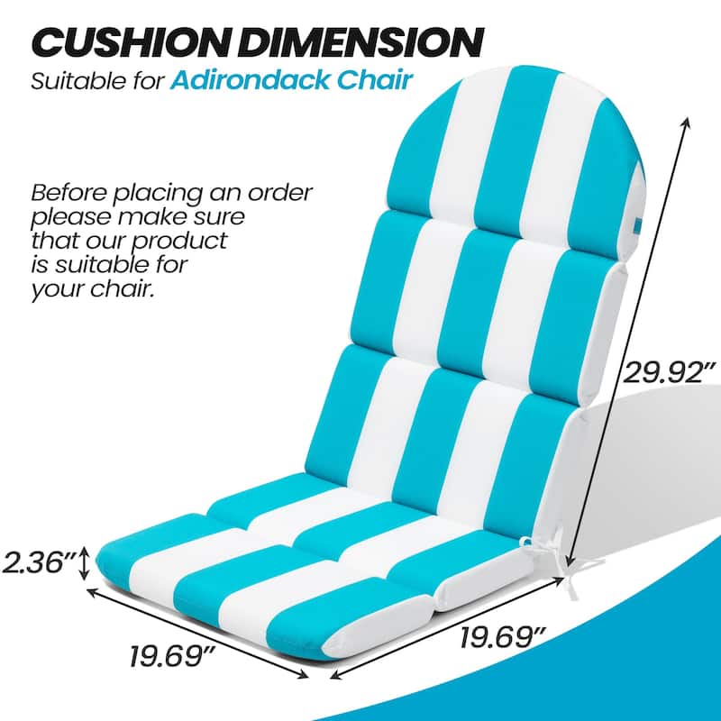 Patio Outdoor Adirondack Chair Cushion with Ties