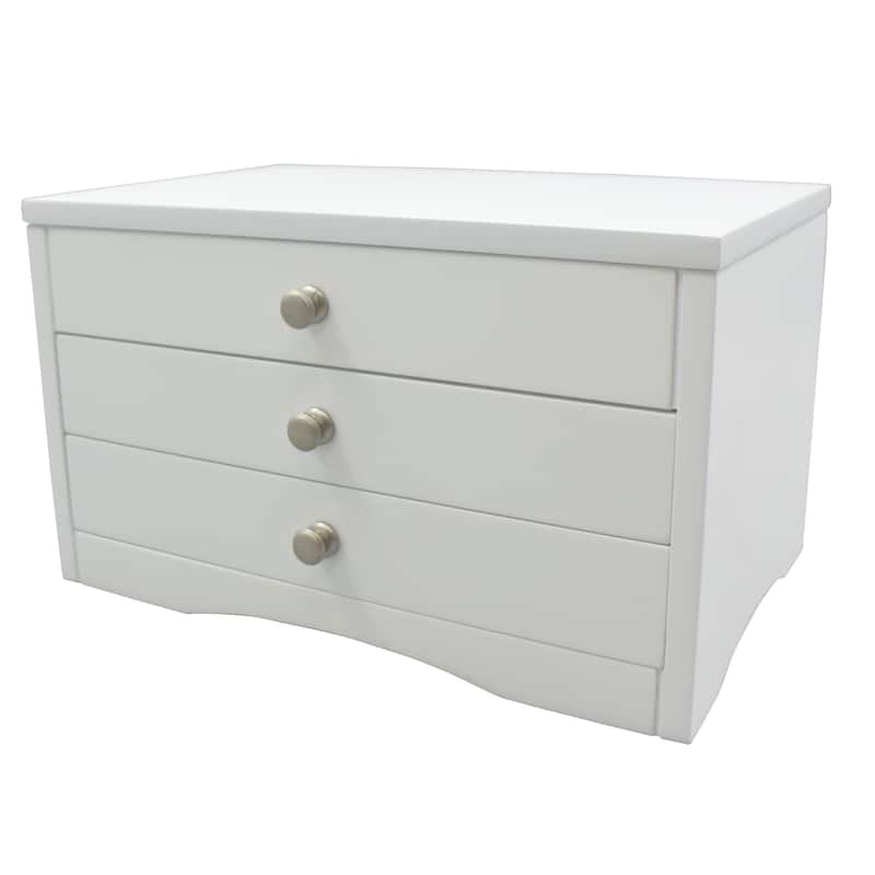 Classic Lift Top White Jewelry Box - N/A