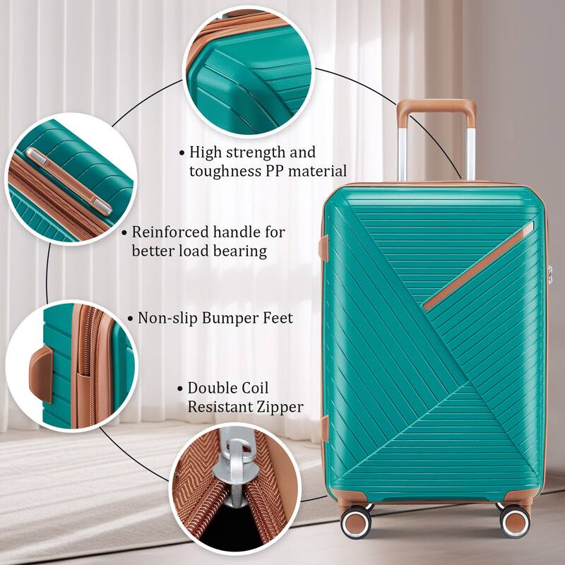 14/20/24/28" Expandable Lightweight Luggage Sets, Hardside Suitcase with Double 360 Degrees Mute Spinner Wheels & TSA Lock