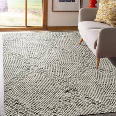 Handwoven Wool Black Contemporary Geometric Punja Killim Rug - Modern Elegance and Artisanal Craftsmanship - 4' x 6'
