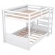 preview thumbnail 5 of 7, White Full Size Convertible Design Wood Bunk Bed with Storage Staircase, Bedside Table, and 3 Drawers