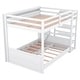 preview thumbnail 12 of 16, White Multifunctional Convertible Wood Bunk Bed w/ Storage Staircase, Full Size Pine Wood Bed w/3 Drawers, Full-length Guardrail