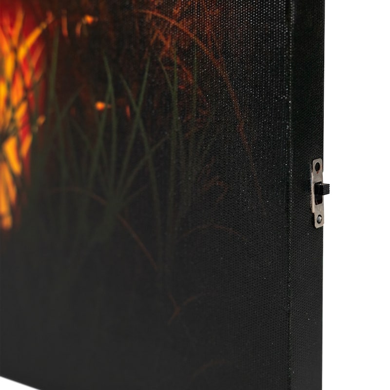LED Jack-O-Lanterns a Cemetery Halloween Canvas Wall Art 23.5"x15.5"