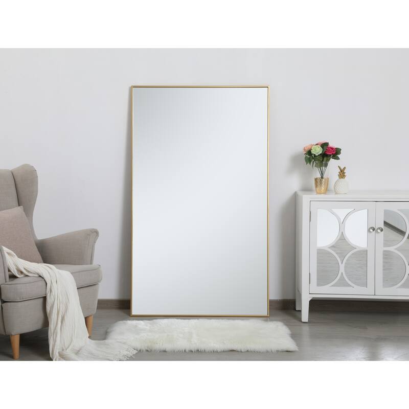 Elegant Lighting Eternity 60" x 36" Rectangular Beveled Metal Framed