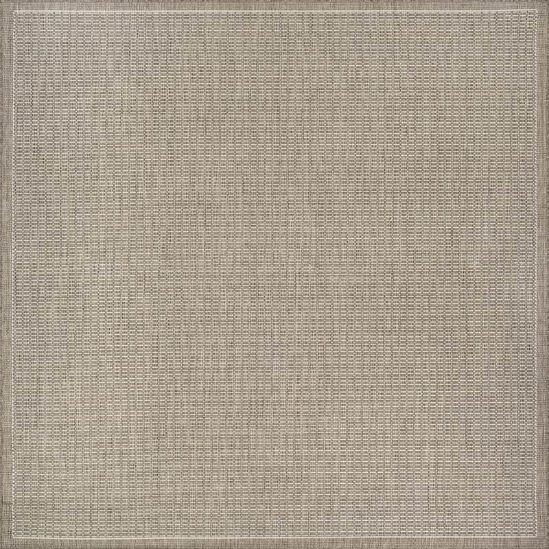 Dream Decor Rugs Pergola Deco Indoor Outdoor Area Rug - 7'6" Square - Taupe