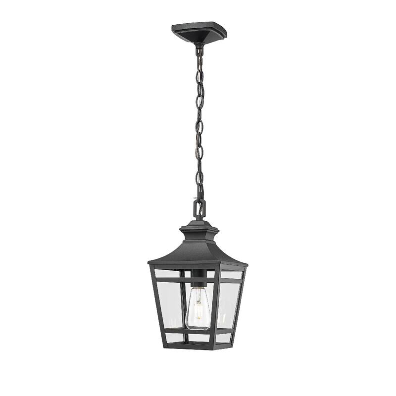 Outdoor Pendant Light Modern Exterior Hanging Light Fixture, Farmhouse Metal Outdoor Chandelier for Patio Front Porch