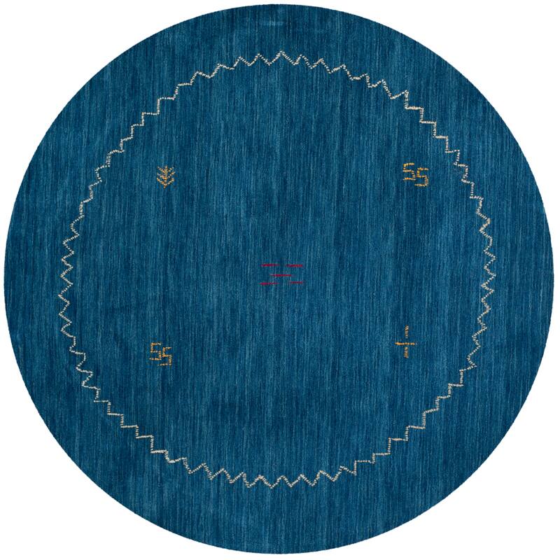 SAFAVIEH Handmade Himalaya Blue Wool Gabbeh Runner Rug