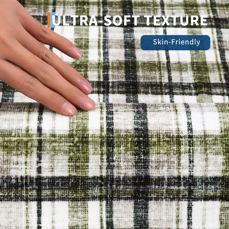 Garvee Timeless Check Washable Area Rug