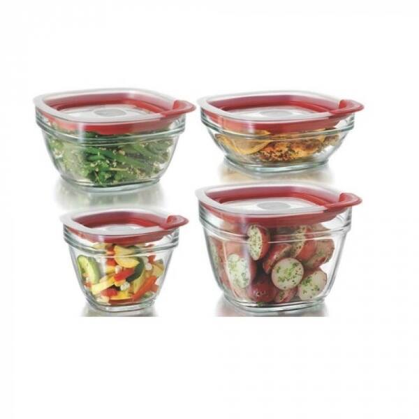Rubbermaid Easy Find Lids Container, Glass, 5.5 Cups