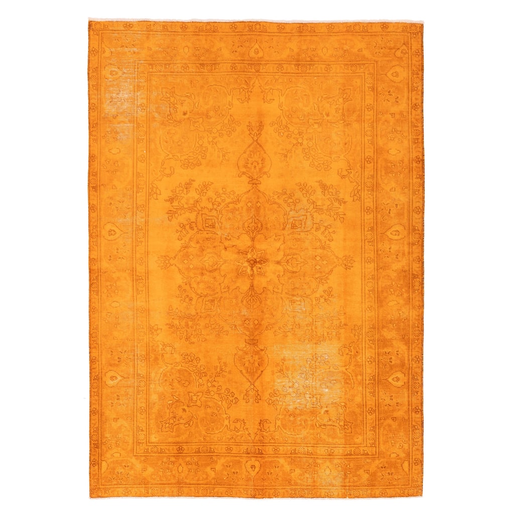 ECARPETGALLERY Hand-knotted Color Transition Orange Wool Rug - 6'6 x 9'2