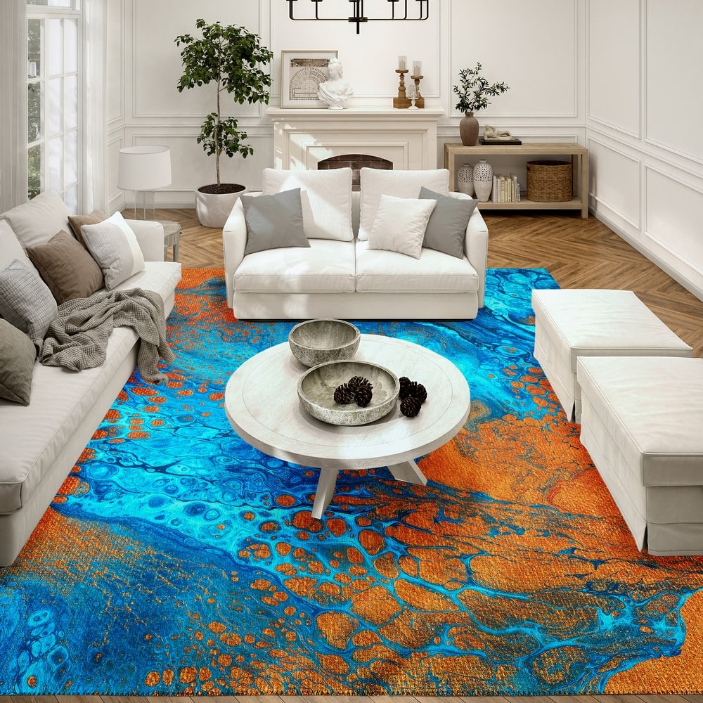 Indoor/ Outdoor Addison Karina Abstract Washable Area Rug