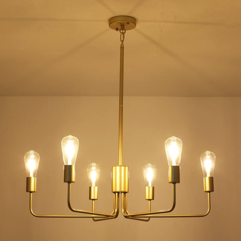 6-Light 30.15"W Kitchen Island Modern Chandeliers for Living Room