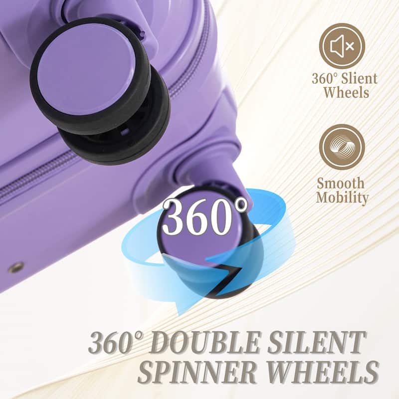 3PCS ABS Carry on Suitcase with Combination Lock