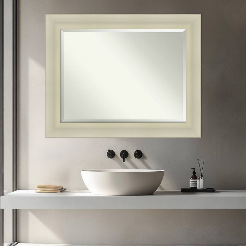 Oliver Beveled Wood Framed Bathroom Vanity Wall Mirror