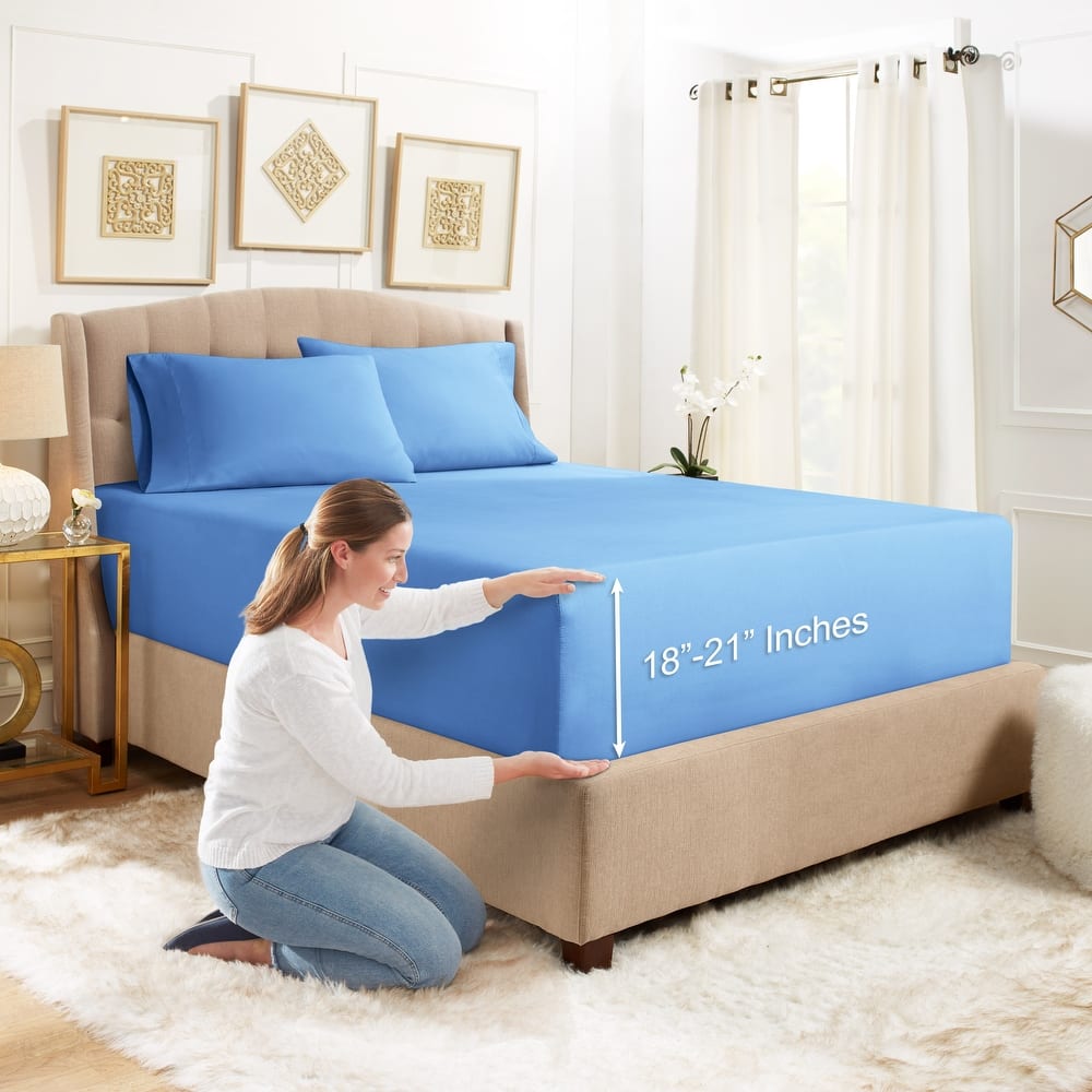 Empyrean Bedding Ultra Soft Microfiber 3 Piece Bed Sheet Set - Extra Deep Pocket Fitted Sheet with 2 Pillowcases