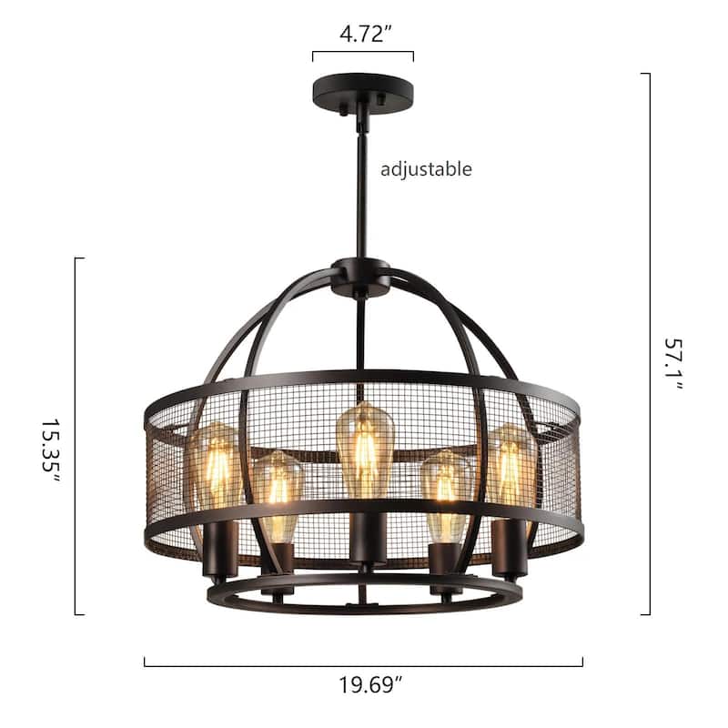 Maxax 5 - Light Unique Drum Chandelier