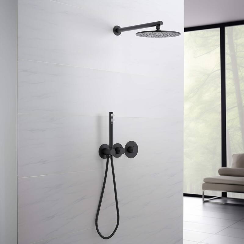 Circular 2 Function Thermostatic Shower System With Rough In Valve