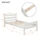 preview thumbnail 4 of 8, Twin Size Wood Platform Bed With Headboard And Wooden Slat Support (White)