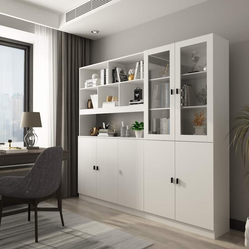 Timechee Combined Bookcase Kitchen Cabinet Media Cabinet Pantry
