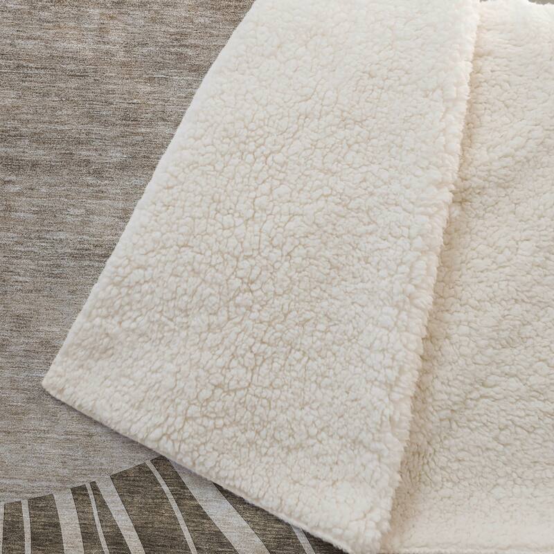 Premium Machine Washable Modern Sun Sherpa Throw Blanket