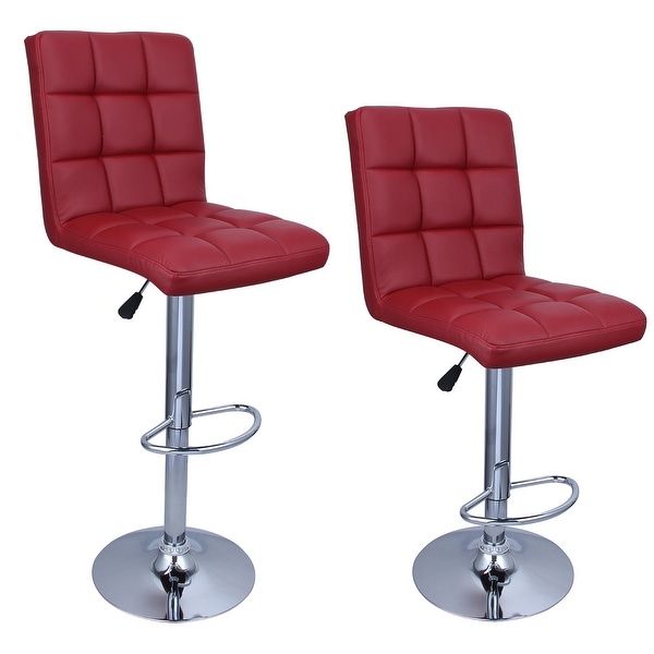 red hydraulic bar stool