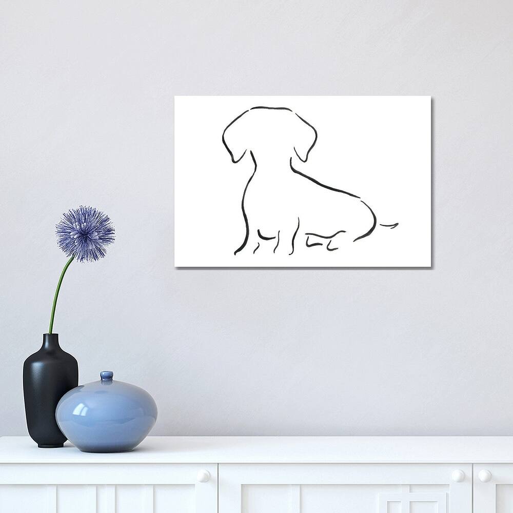 iCanvas "Dachshund Sitting" by Lesley Bishop Canvas Print