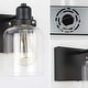 preview thumbnail 4 of 3, 3 light black vanity wall lights farmhouse glass