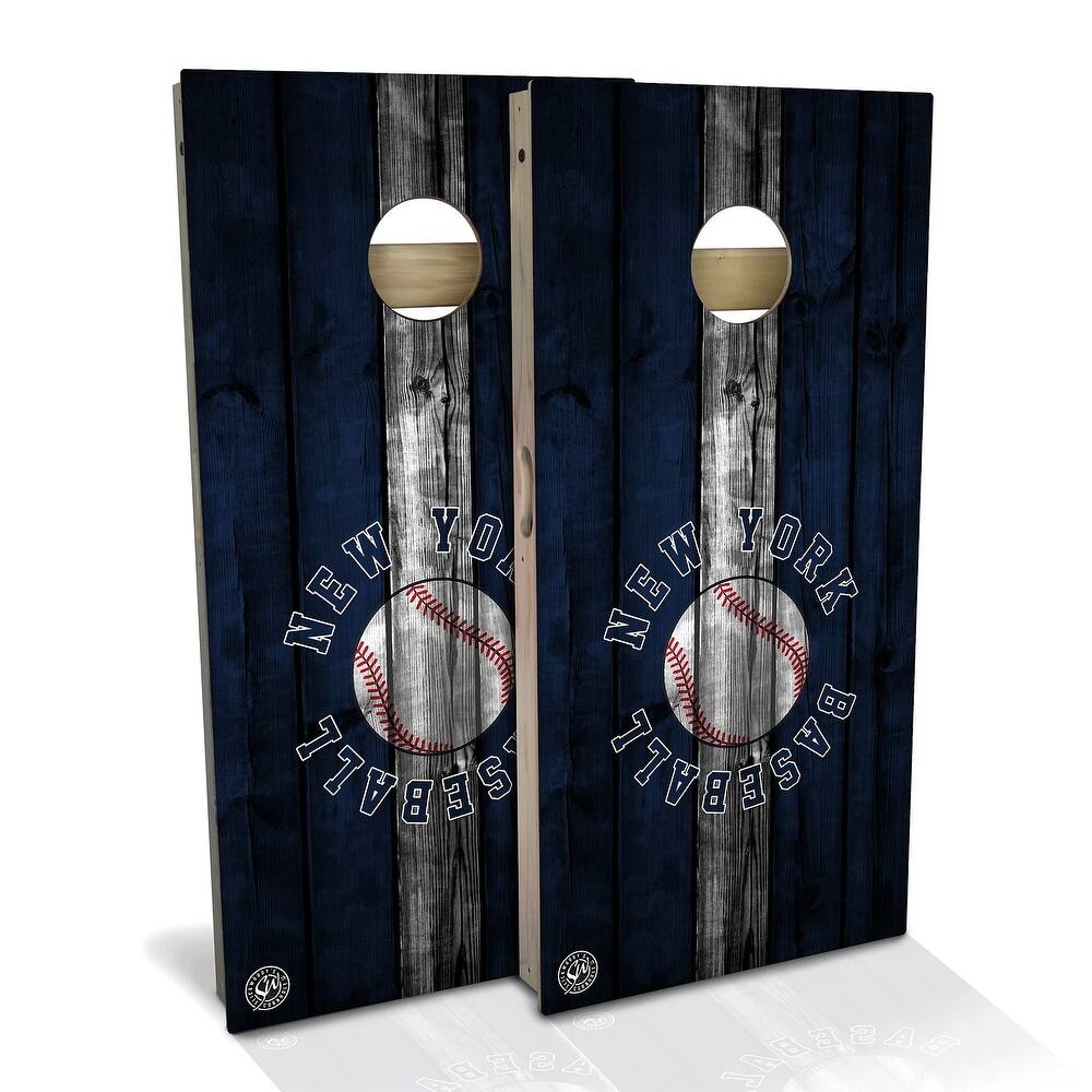 New York Baseball Outdoor Cornhole Board Set