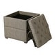 preview thumbnail 58 of 58, Adeco Fabric Square Storage Ottoman with Tray