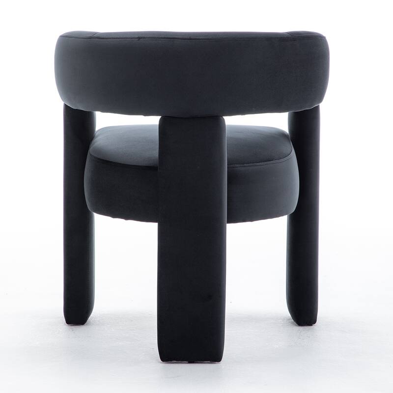 SEYNAR Modern Velvet Accent Chair Set of 2, Upholstered Barrel Armchair with Curved Back and Thickened Padded Seat