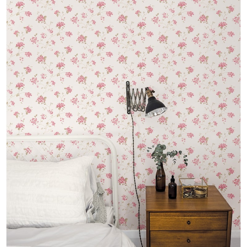Galerie Wallcoverings Miniatures 3 Lilac Floral Trail Vinyl on Non-woven Matte Wallpaper Roll