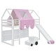 preview thumbnail 39 of 38, Twin Loft Bed with Play Tent, House Design, Slide & Ladder
