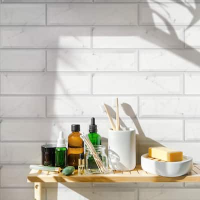Merola Tile Classico Carrara Matte Metro 3" x 12" Ceramic Wall Tile