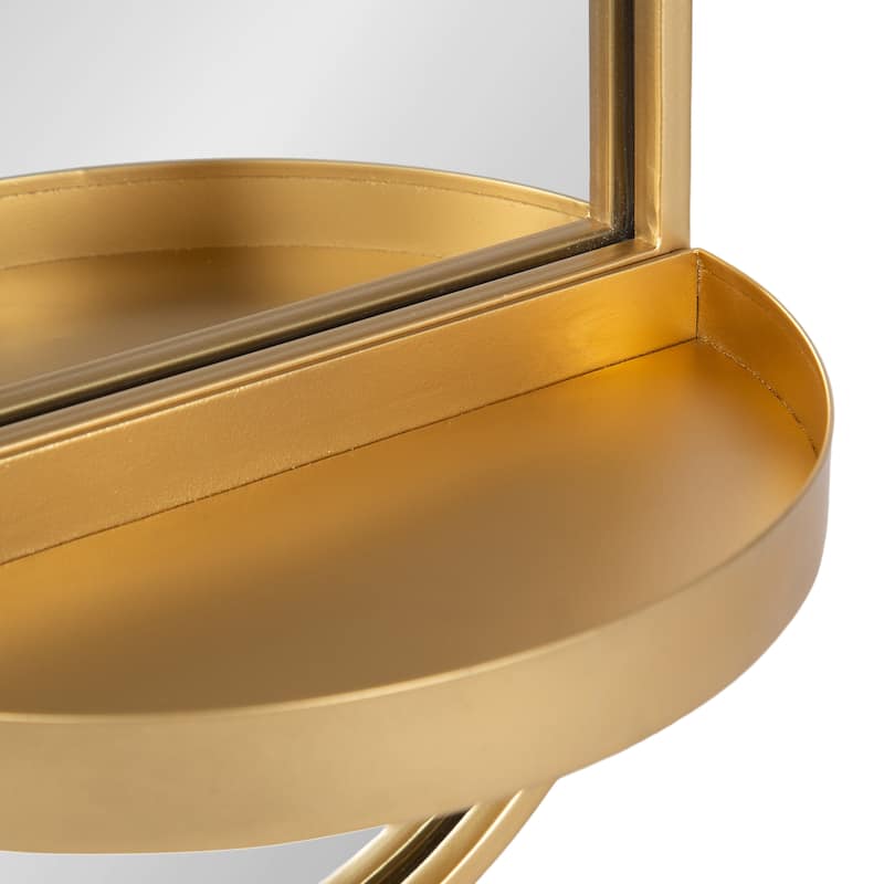 Kate and Laurel Estero Metal Oval Wall Mirror with Shelf