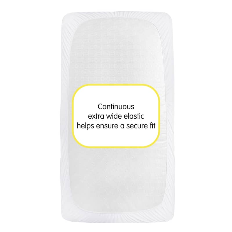BreathableBaby All-in-One Fitted Sheet & Waterproof Cover for 52" x 28" Crib Mattress (2-Pack)