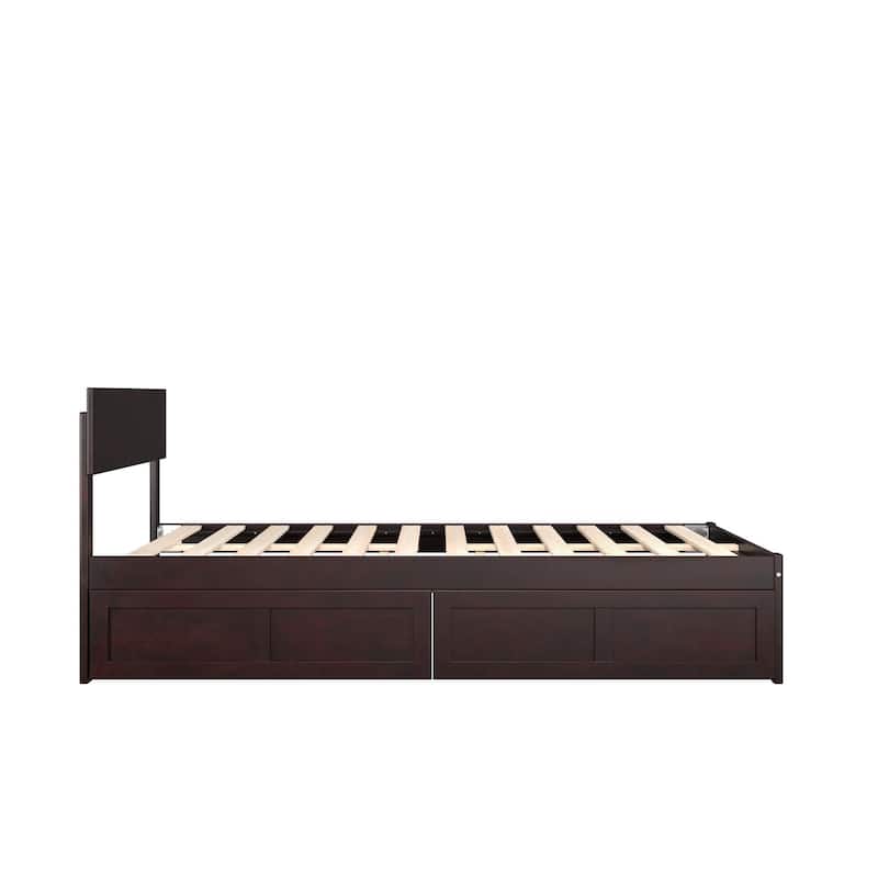 Boston Full Bed with 2 Drawers in Espresso