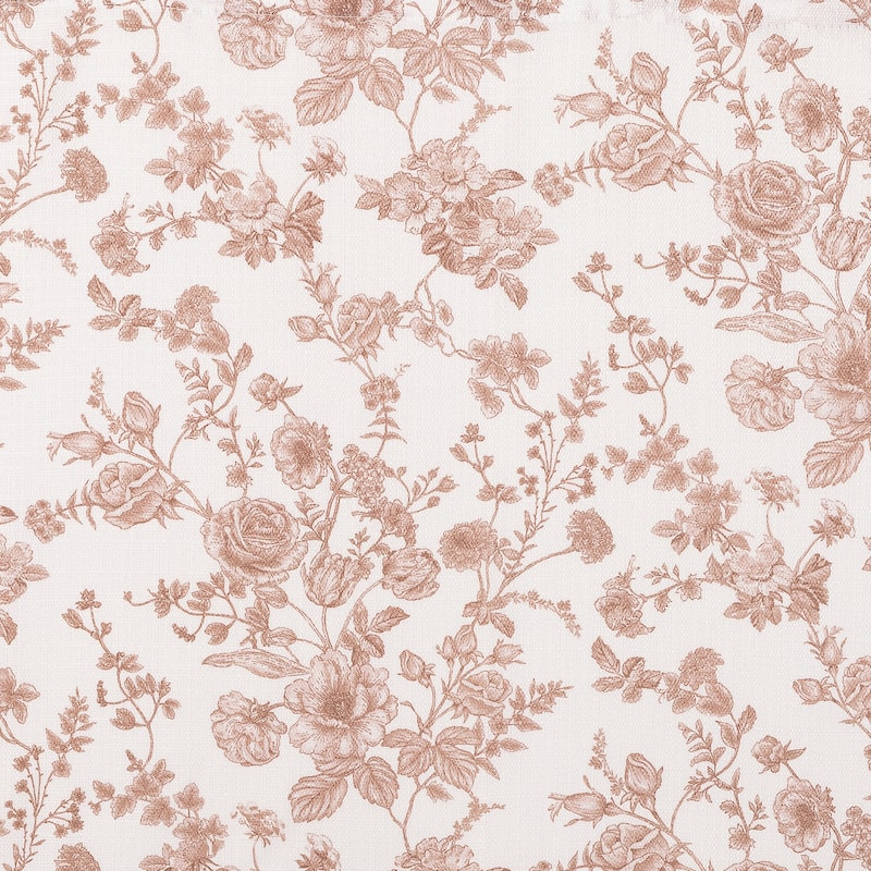No. 918 Elara Tonal Botanical Semi-Sheer Rod Pocket 1-Piece Kitchen Curtain Valance