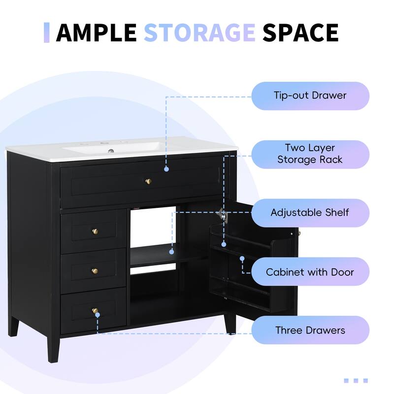 GDFStudio - Adrian Montgomery Modern Freestanding Bathroom Vanity