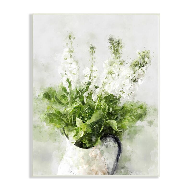 Stupell Modern Country Lilac Bouquet in Abstract Milk Pitcher Wood Wall Art