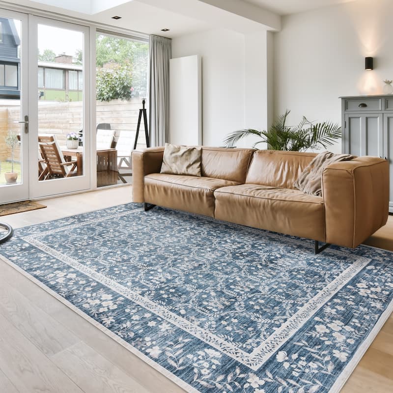 Gertmenian Crystal Print Soft Flat Pile Polyester Slip Resistant Washable Indoor Printed Area Rug Collection