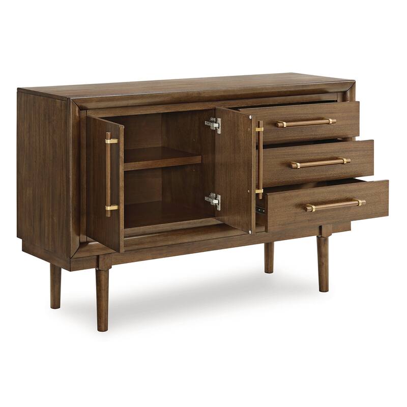 Signature Design by Ashley Lyncott Brown Dining Server - 56.13" W x 18" D x 36.25" H