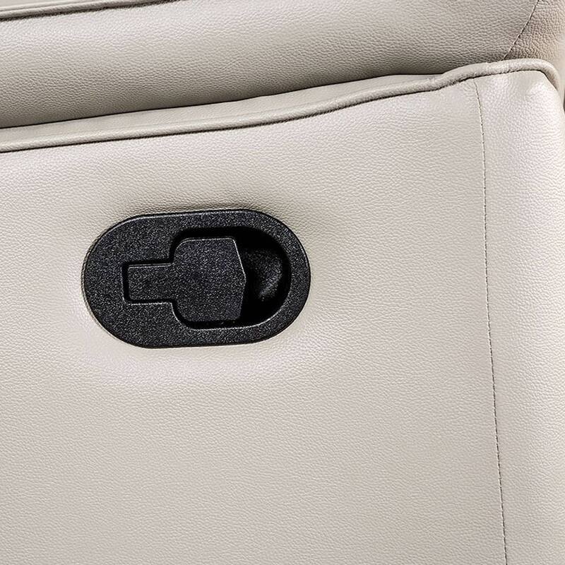 Lenne Loveseat, Taupe Gray Faux Leather, Manual Recliner, 63 Inch