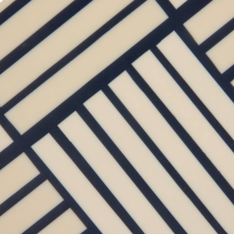 Resin Box with Striped Block Pattern and Gold Clasp