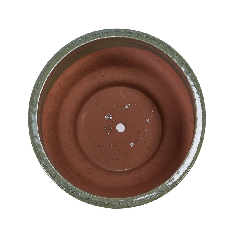 Handmade Indoor/Outdoor Ceramic Planter Set with Earthy Glossy Finish