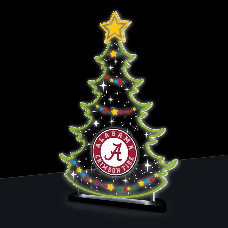 10" LED Tabletop Christmas Tree Desklite Sign, University of Alabama