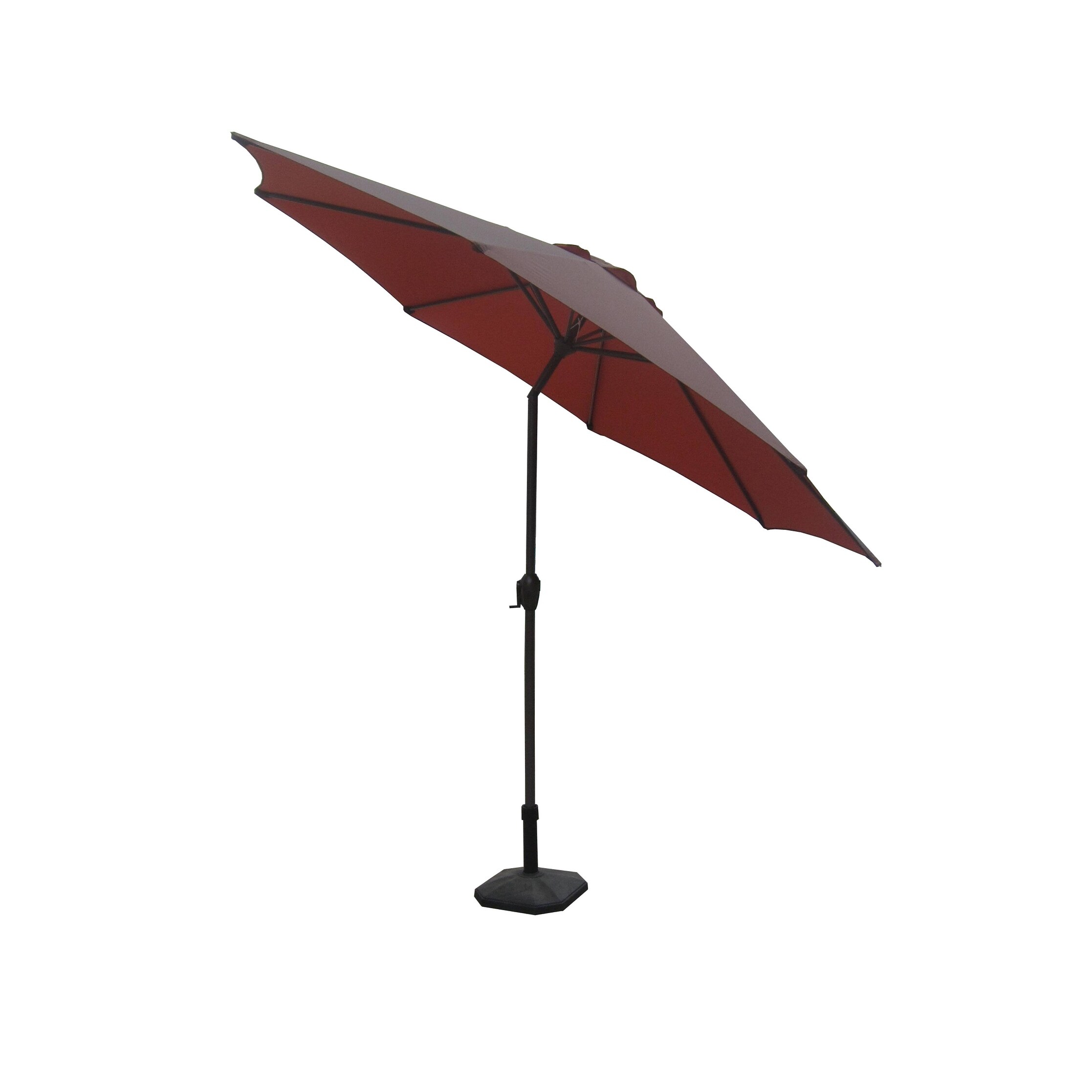 Shop Outdoor Patio Market Umbrella 9 Ft With Hand Crank And Tilt Brown And Orange Overstock 22336663