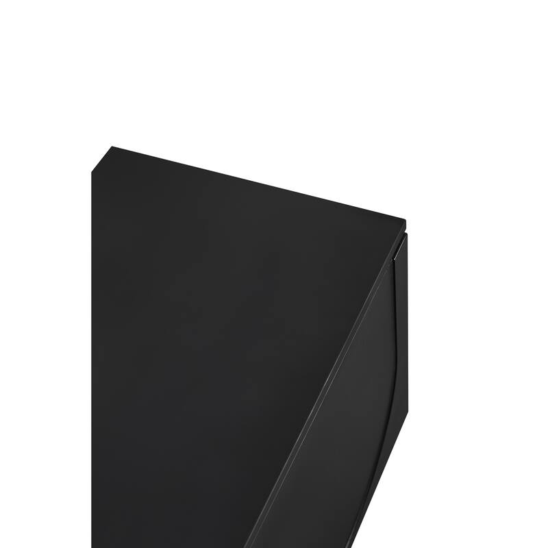 Black 70" TV Stand with Wood Legs, Cabinets & Shelves for TVs Up to 78"